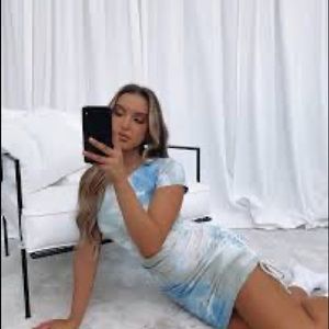 White Fox Boutique Weekend Dreamin Tie Die Bodycon dress small